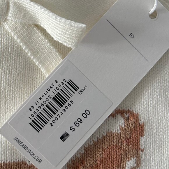NWT Janie and Jack Girls Fox Collared Sweater, Size 10 - Picture 5 of 8